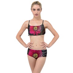 Fantasy Flower Fractal Blossom Layered Top Bikini Set