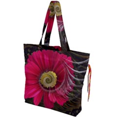 Fantasy Flower Fractal Blossom Drawstring Tote Bag