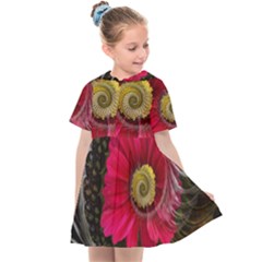 Fantasy Flower Fractal Blossom Kids  Sailor Dress