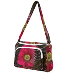 Fantasy Flower Fractal Blossom Front Pocket Crossbody Bag