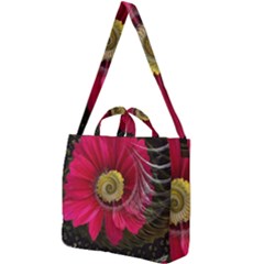 Fantasy Flower Fractal Blossom Square Shoulder Tote Bag