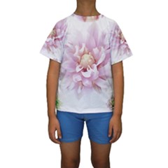 Abstract Transparent Image Flower Kids  Short Sleeve Swimwear by Wegoenart