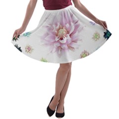 Abstract Transparent Image Flower A-line Skater Skirt by Wegoenart