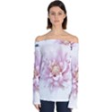 Abstract Transparent Image Flower Off Shoulder Long Sleeve Top View1