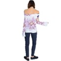 Abstract Transparent Image Flower Off Shoulder Long Sleeve Top View2