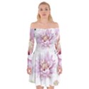 Abstract Transparent Image Flower Off Shoulder Skater Dress View1