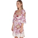 Abstract Transparent Image Flower Velour Kimono Dress View2