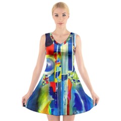 Twilight Bass No  2 V-neck Sleeveless Dress by Azure