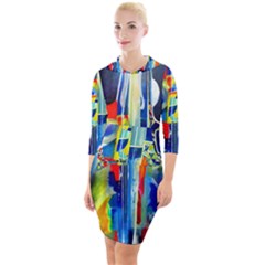 Twilight Bass No  2 Quarter Sleeve Hood Bodycon Dress