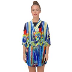 Twilight Bass No  2 Half Sleeve Chiffon Kimono by Azure