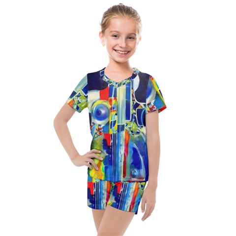 Twilight Bass No  2 Kids  Mesh Tee And Shorts Set by Azure