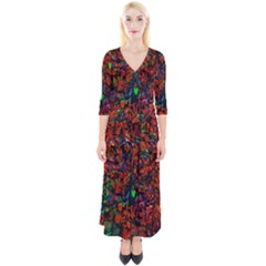 Dance  Of The  Forest 1 Quarter Sleeve Wrap Maxi Dress