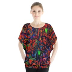 Dance  Of The  Forest 1 Batwing Chiffon Blouse