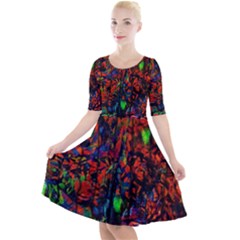 Dance  Of The  Forest 1 Quarter Sleeve A-line Dress by Azure