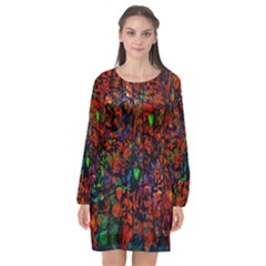 Dance  Of The  Forest 1 Long Sleeve Chiffon Shift Dress  by Azure