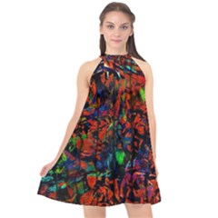 Dance  Of The  Forest 1 Halter Neckline Chiffon Dress  by Azure