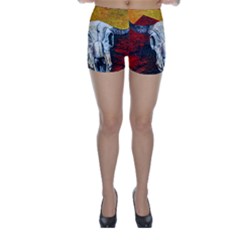 Skull 2 Skinny Shorts by Azure