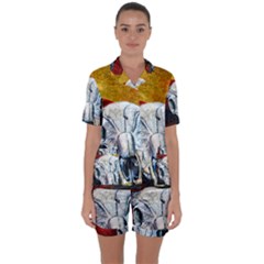 Skull 2 Satin Short Sleeve Pyjamas Set