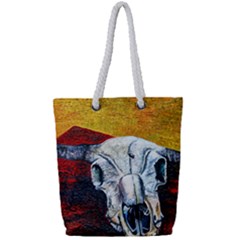 Skull 2 Full Print Rope Handle Tote (small)