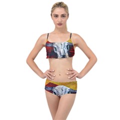 Skull 2 Layered Top Bikini Set