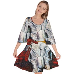 Skull 2 Velour Kimono Dress