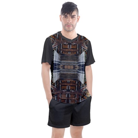 Mo 110 5 Men s Mesh Tee And Shorts Set by Momc