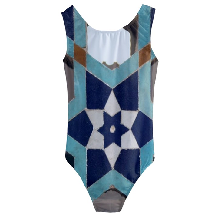 Cornflower Blues Kids  Cut-Out Back One Piece Swimsuit