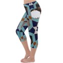 Cornflower Blues Lightweight Velour Capri Yoga Leggings View2