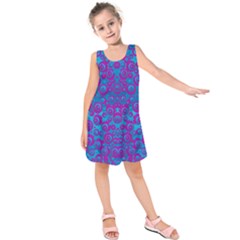 The Eyes Of Freedom In Polka Dot Kids  Sleeveless Dress by pepitasart