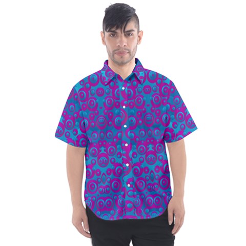 The Eyes Of Freedom In Polka Dot Men s Short Sleeve Shirt by pepitasart