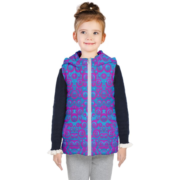 The Eyes Of Freedom In Polka Dot Kids  Hooded Puffer Vest