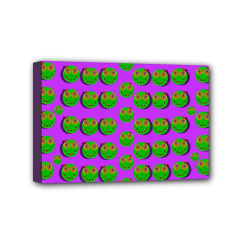 The Happy Eyes Of Freedom In Polka Dot Cartoon Pop Art Mini Canvas 6  X 4  (stretched) by pepitasart