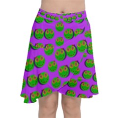 The Happy Eyes Of Freedom In Polka Dot Cartoon Pop Art Chiffon Wrap Front Skirt by pepitasart