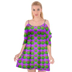 The Happy Eyes Of Freedom In Polka Dot Cartoon Pop Art Cutout Spaghetti Strap Chiffon Dress by pepitasart