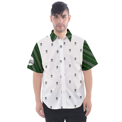 Green/gray Owl - Men s Short Sleeve Shirt by TransfiguringAdoptionStore