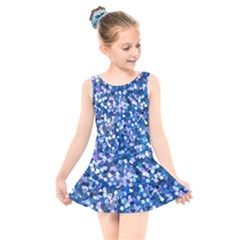 Blue Shimmer Kids  Skater Dress Swimsuit by WensdaiAmbrose