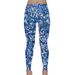 Blue Shimmer Lightweight Velour Classic Yoga Leggings