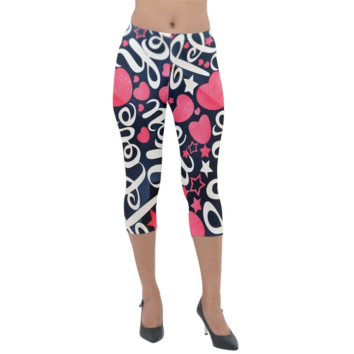 <3 I Love You <3 Lightweight Velour Capri Leggings 