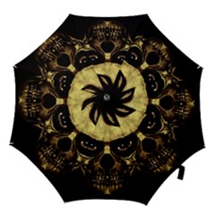 Angry Skull Monster Poster Hook Handle Umbrellas (medium) by dflcprints