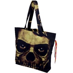 Angry Skull Monster Poster Drawstring Tote Bag by dflcprints