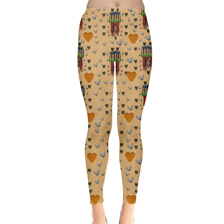 Sankta Lucia With Love And Candles In The Silent Night Leggings 