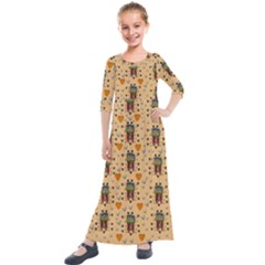 Sankta Lucia With Love And Candles In The Silent Night Kids  Quarter Sleeve Maxi Dress by pepitasart