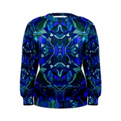 Abstract #8   I   Aqua Blues 6000 Women s Sweatshirt by KesaliSkyeArt