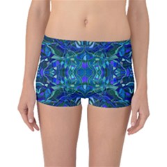 Abstract #8   I   Aqua Blues 6000 Boyleg Bikini Bottoms by KesaliSkyeArt