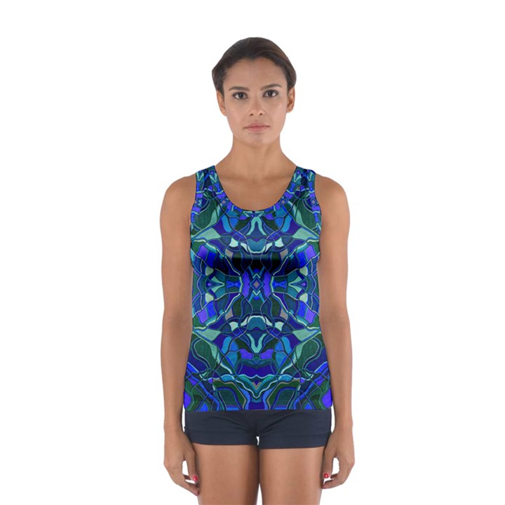 Abstract #8   I   Aqua Blues 6000 Sport Tank Top 