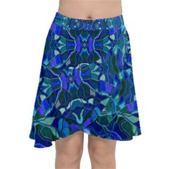 Abstract #8   I   Aqua Blues 6000 Chiffon Wrap Front Skirt by KesaliSkyeArt