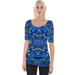 Abstract #8   I   Aqua Blues 6000 Wide Neckline Tee