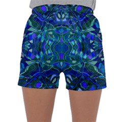 Abstract #8   I   Aqua Blues 6000 Sleepwear Shorts by KesaliSkyeArt