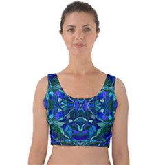 Abstract #8   I   Aqua Blues 6000 Velvet Crop Top