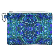 Abstract #8   I   Aqua Blues 6000 Canvas Cosmetic Bag (xl)